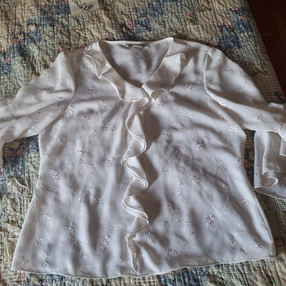 Michelle Michelle Eyelet white blouse - Picture 7 of 12